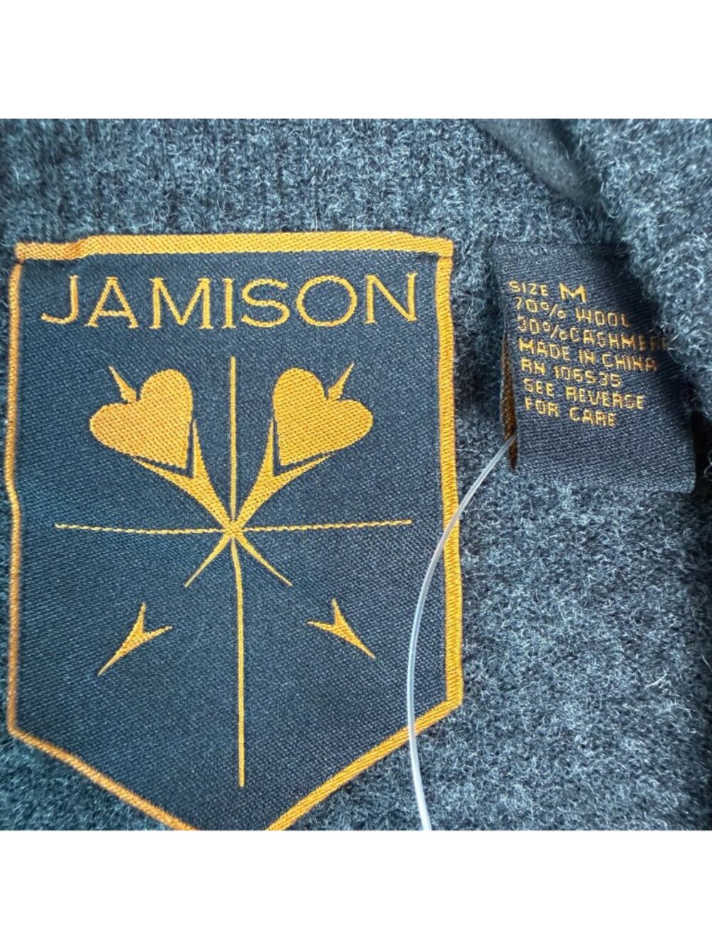 Jamison Wool Cashmere Embroidered Cardigan Sweater Size M Fairy Cottage - Picture 7 of 8